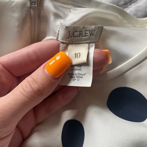 J.Crew Polka Dots Dress with Navy Belt with pockets! - Picture 6 of 10
